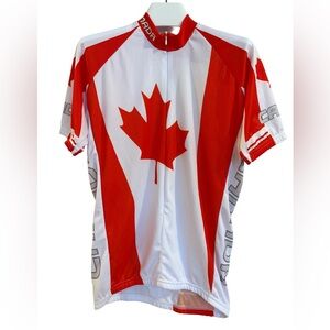 Men’s World Jerseys Canada Short Sleeve Cycling Jersey, Size S